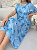 Ladies Short Sleeve Night Shirt Nightshirt Womens Nightdress Nightie PYJAMAs