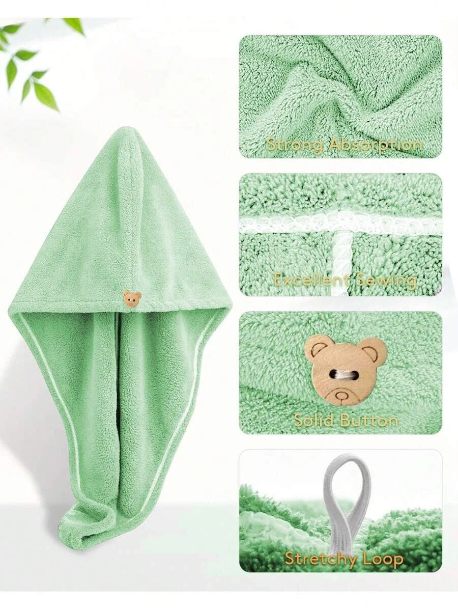 Hair Turban Towel | Microfibre Head Wrap | Quick Dry Drying Bath Shower Hat Cap