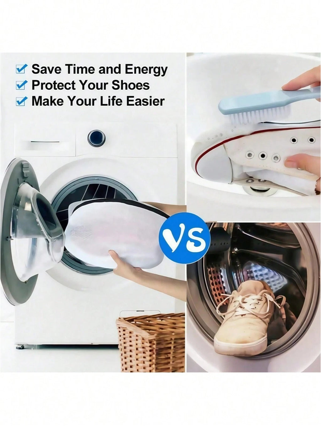 1-2pcs Shoe Laundry Bag Home for Washing Machine – Pants, Jeans, Boots UK