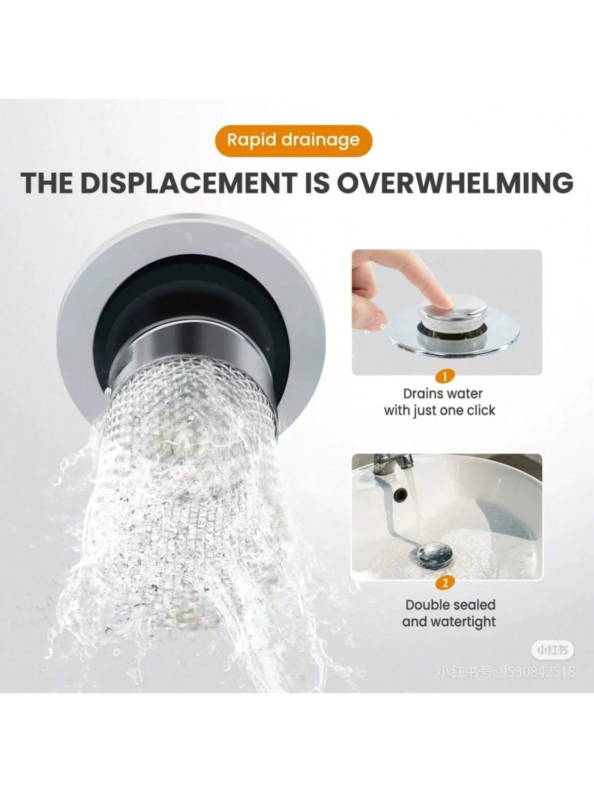 Bathroom Sink Plug Stopper Pop Up Sink Drain Strainer with Filter Basket