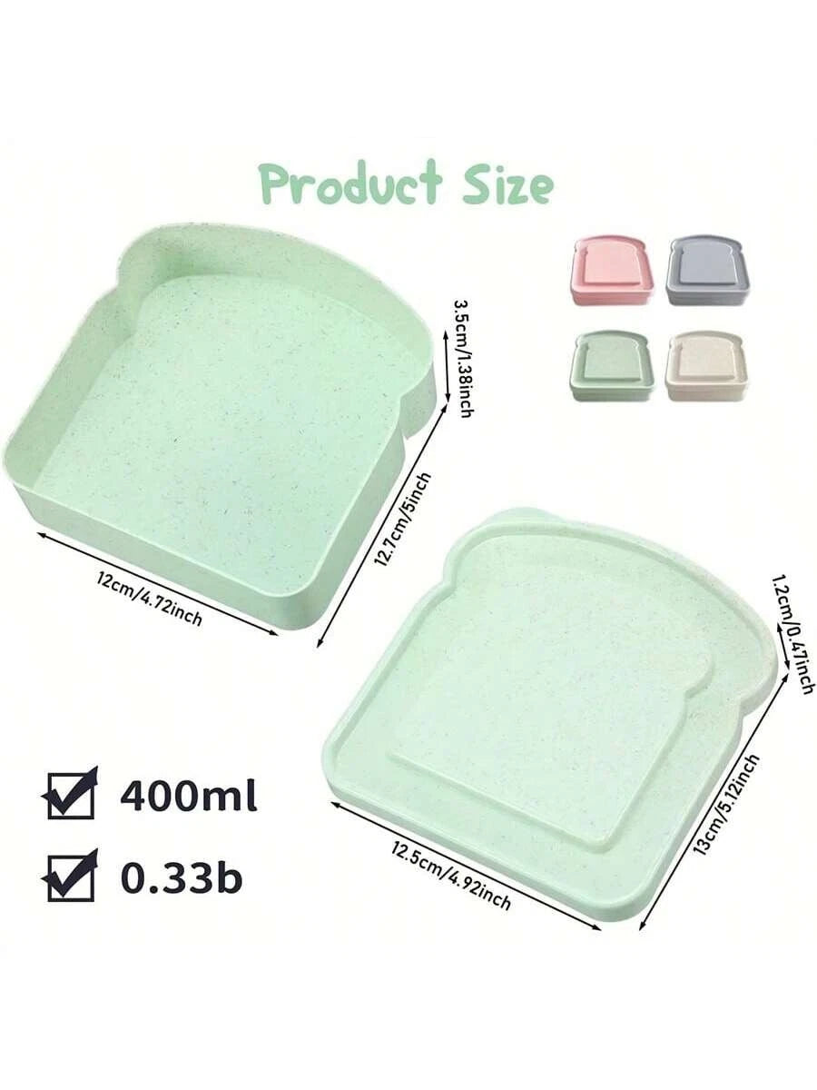 Sandwich Storage Box Bread Lunch Box Food Storage Case Kitchen Reusable Container